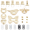 Gorgecraft 6Sets 6 Styles Zinc Alloy Bag Twist Lock Accessories, Handbags Turn Lock, with Screws, Bird & Butterfly & Cat & Heart & Bees & Flat Round, Light Gold, 25~36x26.5~69x6~26mm, 1 set/style