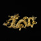 Dragon Alloy Cabochons, DIY Hair Stick Accessories, Golden, 30x60mm