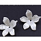 5-Petal ABS Plastic Imitation Pearl Acrylic Bead Caps, Flower, White, 20x21.5x5mm, Hole: 1.2mm