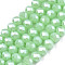 Electroplate Glass Beads Strands, Imitation Jade Beads, Pearl Luster Plated, Faceted, Rondelle, Light Green, 2.3~2.7x1mm, Hole: 0.4mm, about 150~155pcs/strand, 12.60~12.99 inch(32~33cm)