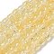 Transparent Spray Painting Crackle Glass Beads Strands, Column, Gold, 8x6mm, Hole: 1.2mm, about 65pcs/strand, 15.55''(39.5cm)