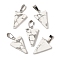 Natural Howlite Pendants, with 201 Stainless Steel Finding, Triangle, 24x15x5mm, Hole: 3x7.5mm