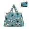 Oxford Foldable Women's Shopping Tote Bags, Animal Printed Reusable Grocery Bags with Handle, Cat Shape, 40x50cm