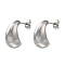 304 Stainless Steel Teardrop Stud Earrings for Wome, Stainless Steel Color, 19x8.5mm