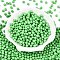 Opaque Baking Painted Glass Beads, Round, Light Green, 5.5x4.5~5mm, Hole: 1mm, about 2500pcs/pound