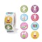 8 Patterns Easter Theme Self Adhesive Paper Sticker Rolls, with Rabbit Pattern, Round Sticker Labels, Gift Tag Stickers, Mixed Color, Rabbit Pattern, 25x0.1mm, 500pcs/roll