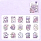 30Pcs 15 Styles Flower Theme PET Sticker, Self-Adhesion, for Water Bottles Laptop Phone Skateboard Decoration, Medium Purple, 55x50mm