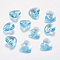 Faceted Glass Rhinestone Charms, Imitation Austrian Crystal, Heart, Aquamarine, 12x12x6mm, Hole: 1.2mm