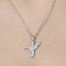 Non-Tarnish 201 Stainless Steel Hummingbird Pendant Necklace, Stainless Steel Color, 17.72 inch(45cm)