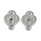 CCB Plastic Connector Charms, Smiling Face Heart Links, Platinum, 16x12x3mm, Hole: 1.2~1.6mm