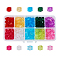 Transparent Acrylic Beads, Faceted, Cube, Mixed Color, 8x8x7.5mm, Hole: 1.4mm, 300pcs/box