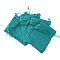 Rectangle Polyester Storage Bags, Drawstring Pouches Packaging Bag, Teal, 14x10cm