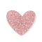 Acrylic Plastic Cabochons, Heart, Pink, 37x39.5x2.5mm, Hole: 2.5mm