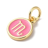 Real 18K Gold Plated Brass Enamel Charms KK-L216-001G-F04-2