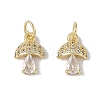 Rack Plating Brass Micro Pave Cubic Zirconia Charms KK-E110-12G-1