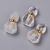 Hexagon Natural Quartz Crystal Perfume Bottle Pendants G-H241-03E-G-1