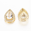 Brass Micro Pave Cubic Zirconia Slide Charms ZIRC-F070-13-FF-2