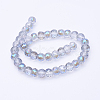 Electroplate Transparent Glass Beads Strands EGLA-E047-E01-2