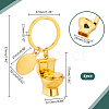 PandaHall Elite 4Pcs Zinc Alloy Mini Toilet Pendant Keychain KEYC-PH0001-98-2