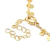 Brass Flat Round Charms Chain Bracelets for Women BJEW-G672-04G-3