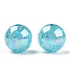 AB Color Transparent Crackle Round Acrylic Beads CACR-S006-04-3