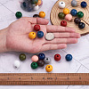 220Pcs 11 Colors Painted Natural Wood European Beads WOOD-TA0001-54-16