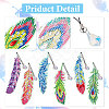 DIY Feather Bookmark with Pendant Diamond Painting Kits DIY-WH0366-56-6