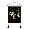 New Moon and Girl Hanging Tapestry Starry Sky Background Wall Living Room Bedroom Hanging Painting Can PW-WGFDEFE-09-1