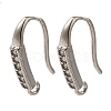 Rack Plating Brass Micro Pave Clear Cubic Zirconia Earring Hooks KK-A231-07P-1