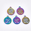 Chakra Theme Ion Plating(IP) 201 Stainless Steel Charms STAS-Q201-JN179-3