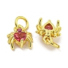 Rack Plating Brass Micro Pave Cubic Zirconia Spider Charms ZIRC-I065-02-3