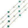 Glass Faceted Round Beaded Chains CHS-N003-07-3