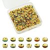 240Pcs 12 Colors Brass Grade A Rhinestone Spacer Beads KK-YW0002-34G-2