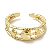 Moon & Star Rack Plating Brass Open Cuff Finger Rings for Women RJEW-L123-100G-2