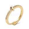 Rack Plating Brass Clear Cubic Zirconia Number 7 Adjustable Rings for Women RJEW-S407-09G-07-1