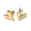 Ion Plating(IP) 304 Stainless Steel Heart Stud Earrings for Women X-EJEW-F300-09G-2