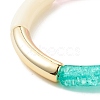 Acrylic Curved Tube Beaded Stretch Bracelet BJEW-JB07951-4