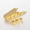 Rectangle Brass Micro Pave Cubic Zirconia Twister Clasps ZIRC-O018-08-RS-3