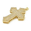 Rack Plating Brass Pave Cubic Zirconia Pendants KK-U029-02G-04-2