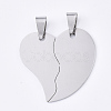 201 Stainless Steel Split Pendants STAS-T048-25-1