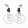 (Jewelry Parties Factory Sale)304 Stainless Steel Dangle Stud Earrings EJEW-F195-01-2