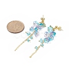 4 Colors Imitation Austrian Crystal Morning Glory Flower Dangle Stud Earrings EJEW-TA00197-3