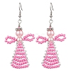 Glass Seed Beads Angle Dangle Earrings EJEW-MZ00288-02-1