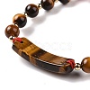 Natural Tiger Eye Braided Bead Bracelets for Women Men BJEW-JB08930-03-5