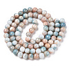 Opaque Crackle Glass Round Beads Strands GLAA-T031-10mm-01C-2