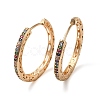 Brass Micro Pave Colorful Cubic Zirconia Hoop Earrings for Women EJEW-M238-22KCG-1