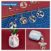 Chinese Style Flat Round with Rabbit/Wave Pattern Stitch Markers HJEW-AB00205-4