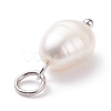 Grade B Natural Cultured Freshwater Pearl Charms PALLOY-JF01497-02-4