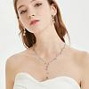 ANATTASOUL 1 Set Crystal Rhinestone Lariat Necklace & Link Chain Bracelet & Dangle Stud Earrings SJEW-AN0001-04-4