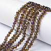 Electroplate Transparent Glass Beads Strands EGLA-A034-T6mm-F-2